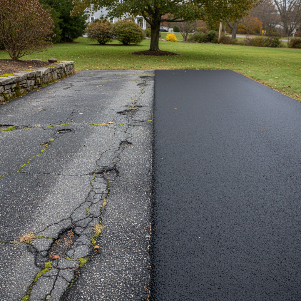 Completed commercial asphalt work at a residential property in Boston, MA