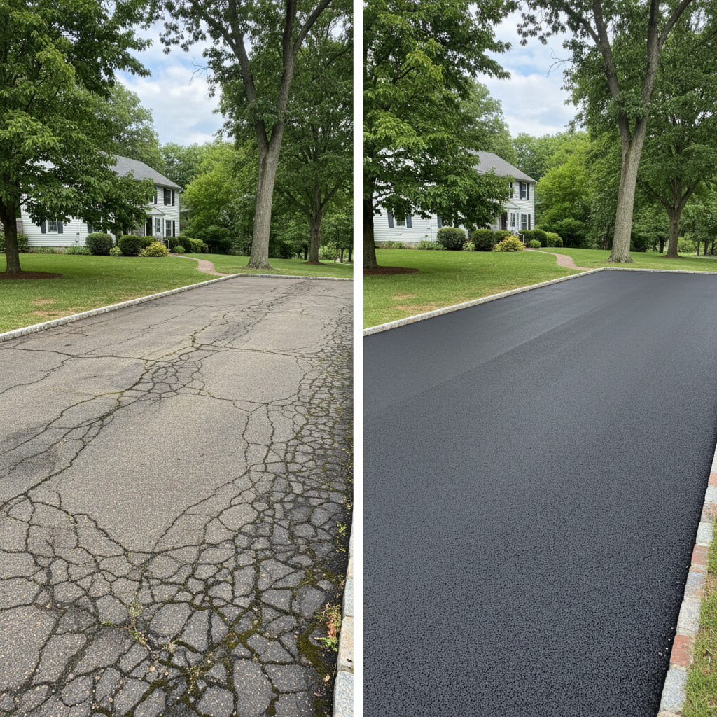 Completed residential asphalt work at a residential property in Boston, MA