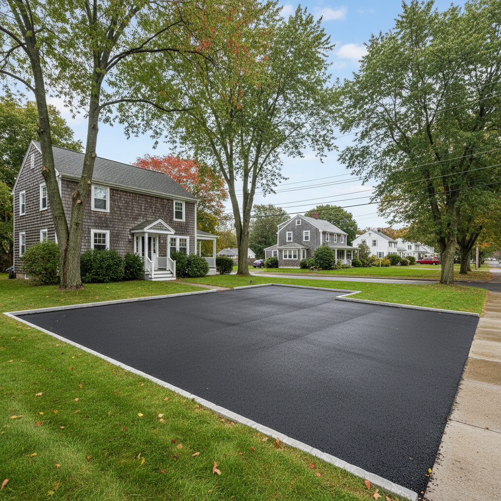 Completed commercial asphalt work at a residential property in Taunton, MA