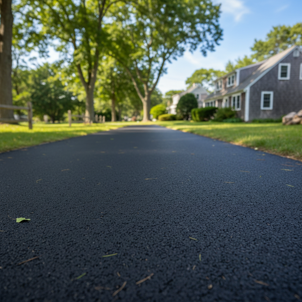 Completed asphalt paving work at a residential property in Lynn, MA