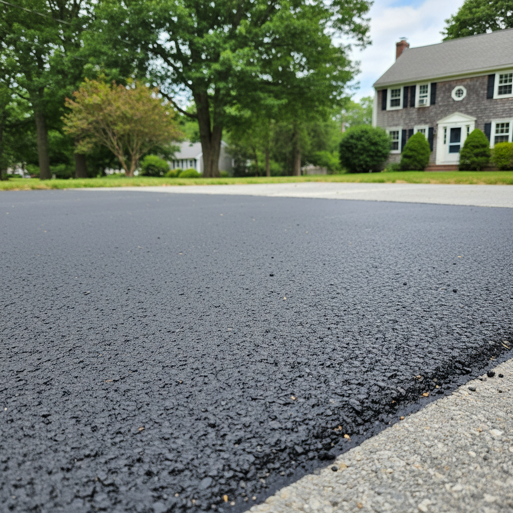 Completed asphalt patching work at a residential property in Lynn, MA