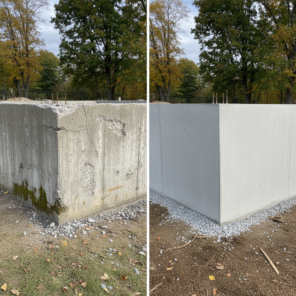 Completed concrete foundations work at a residential property in Worcester, MA
