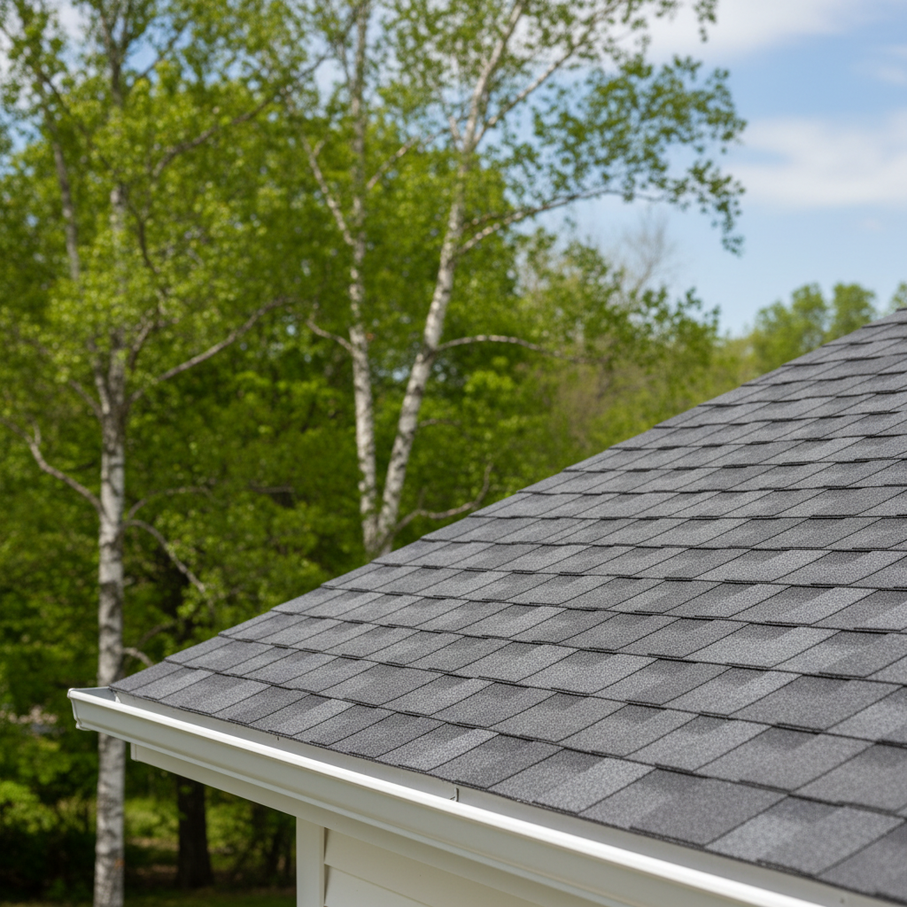 Completed asphalt shingle roofing work at a residential property in Lexington, MA