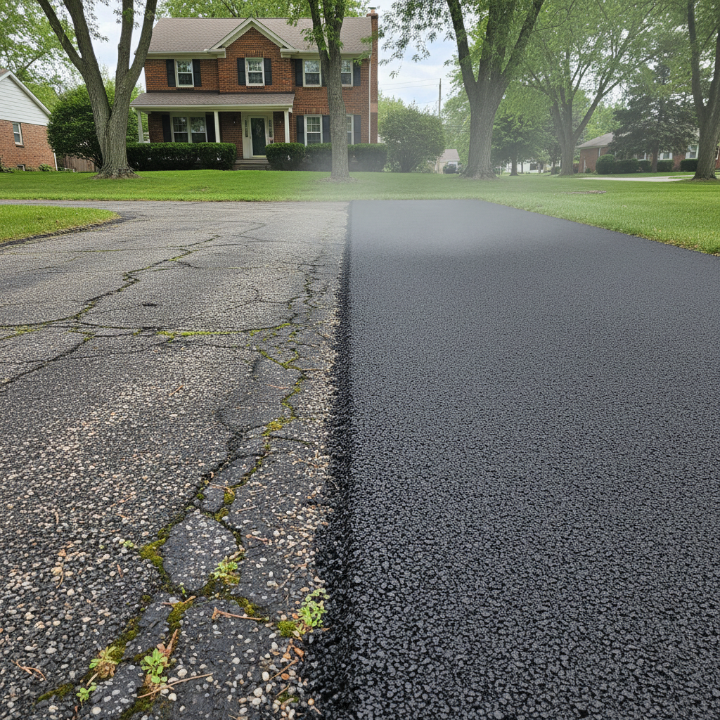 Completed residential asphalt work at a residential property in Detroit, MI