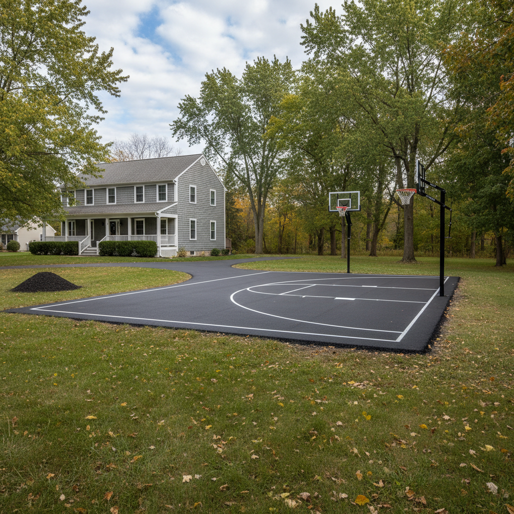 Completed asphalt striping work at a residential property in Kalamazoo, MI