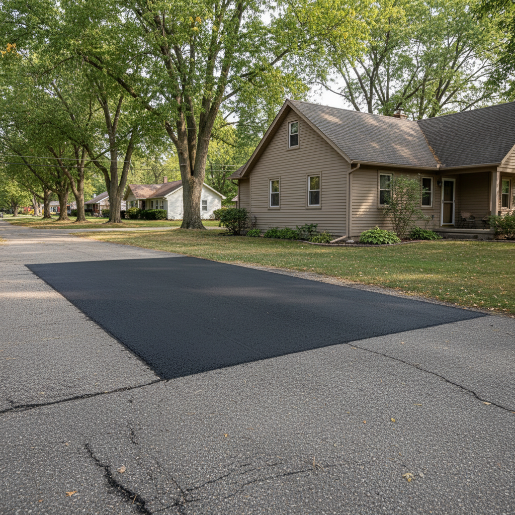 Completed asphalt patching work at a residential property in Kalamazoo, MI