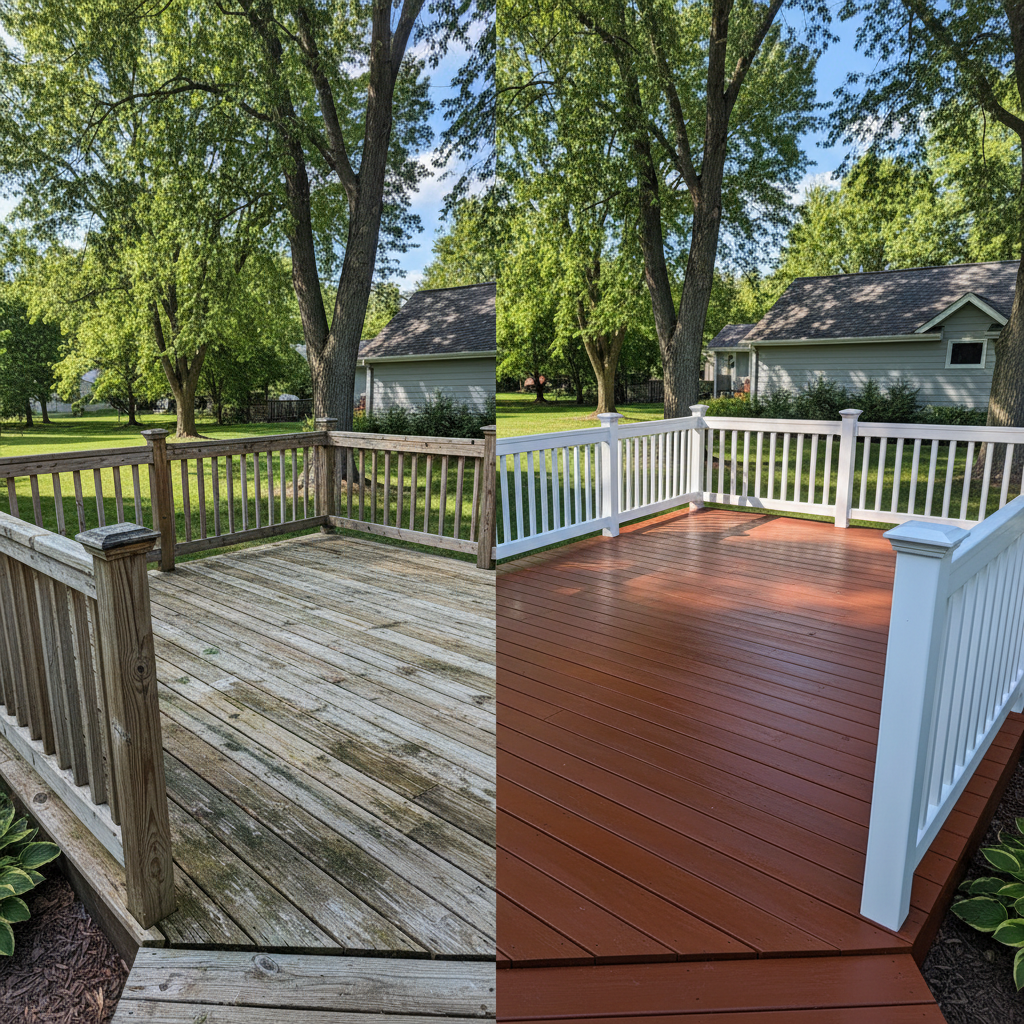 Completed deck painting & staining work at a residential property in Minnetrista, MN
