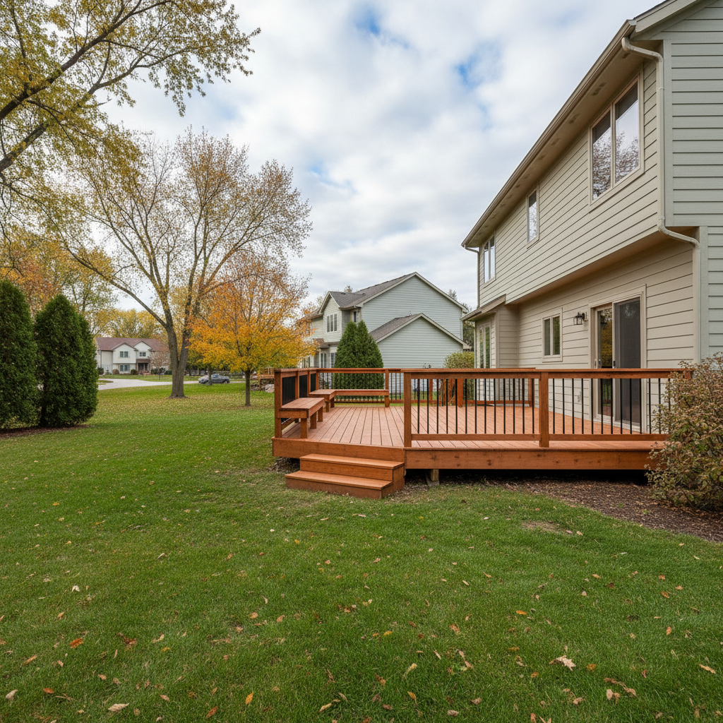 Completed deck repair work at a residential property in Burnsville, MN