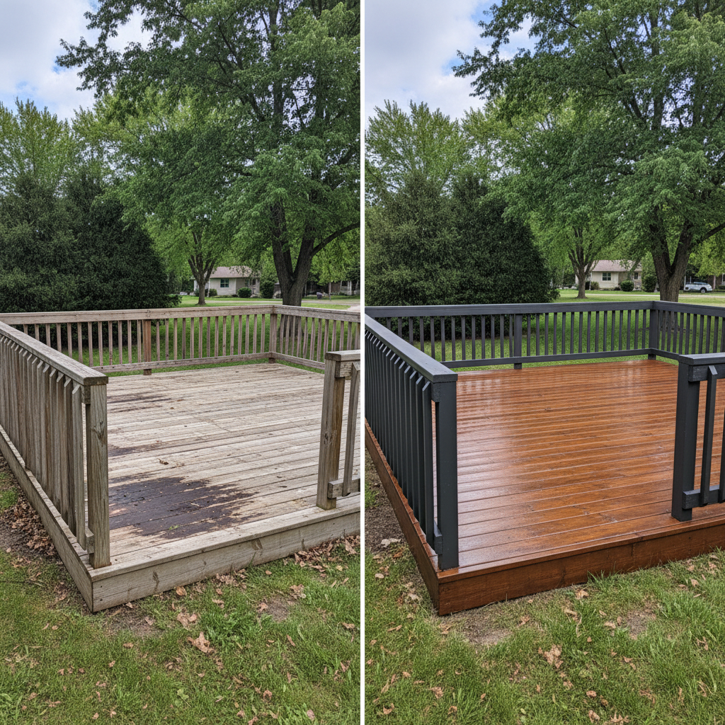Completed deck painting & staining work at a residential property in Minneapolis, MN
