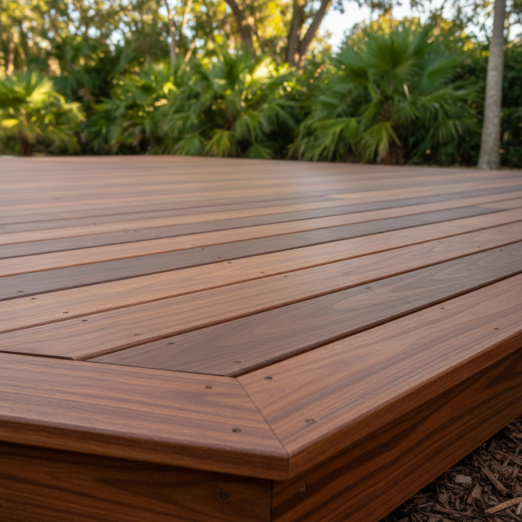 Completed deck construction work at a residential property in Coral Springs, FL