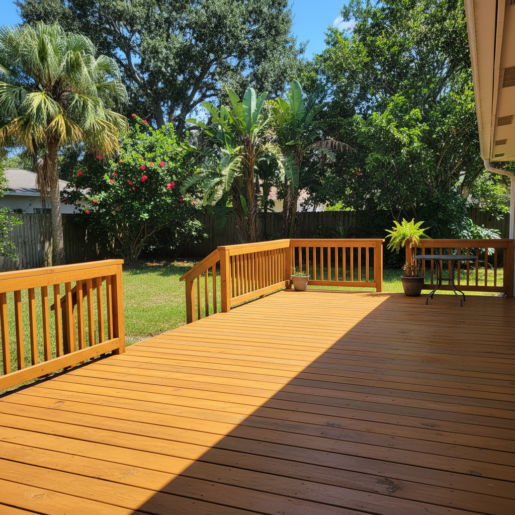 Completed deck repair work at a residential property in Coral Springs, FL