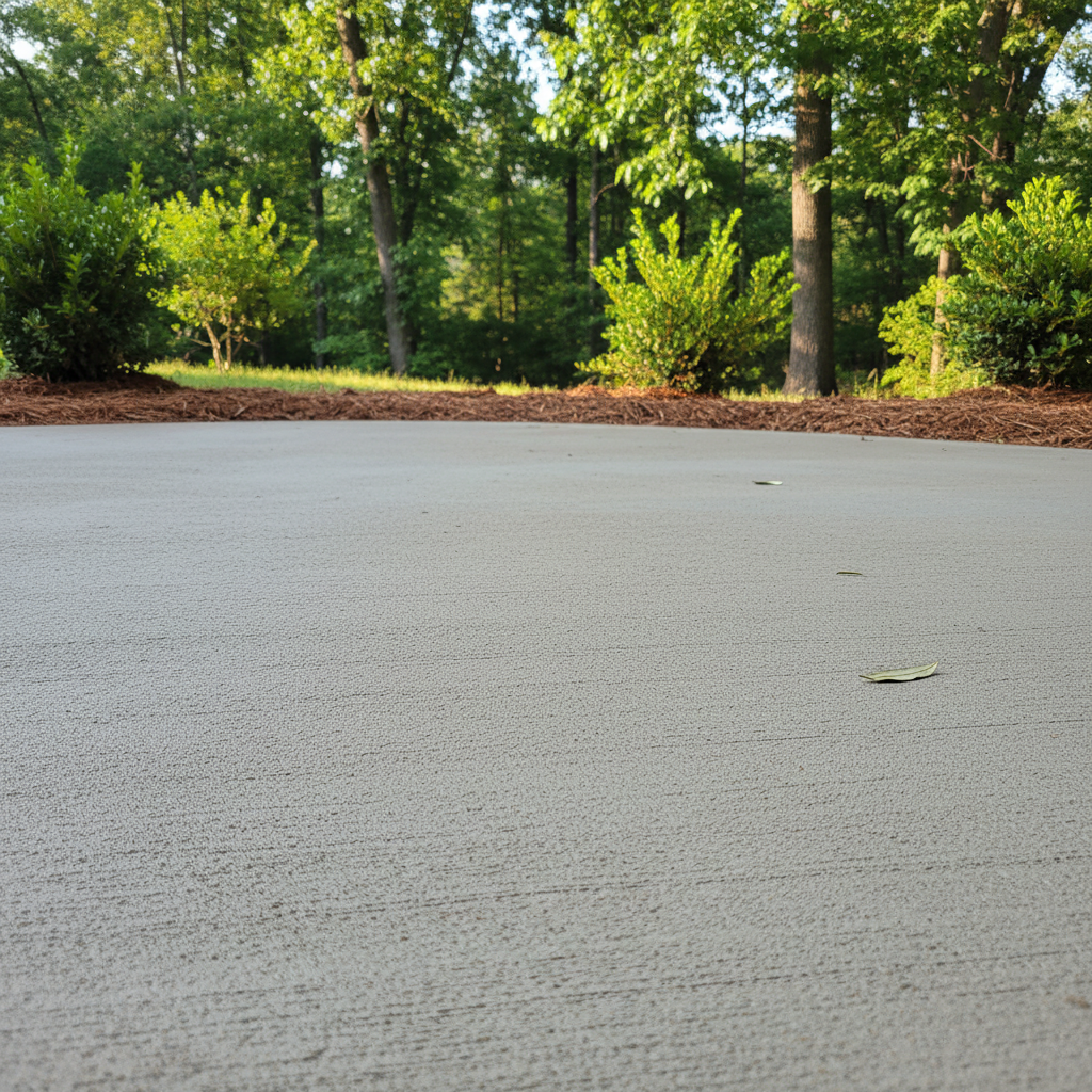 Completed concrete installation work at a residential property in Olive Branch, MS