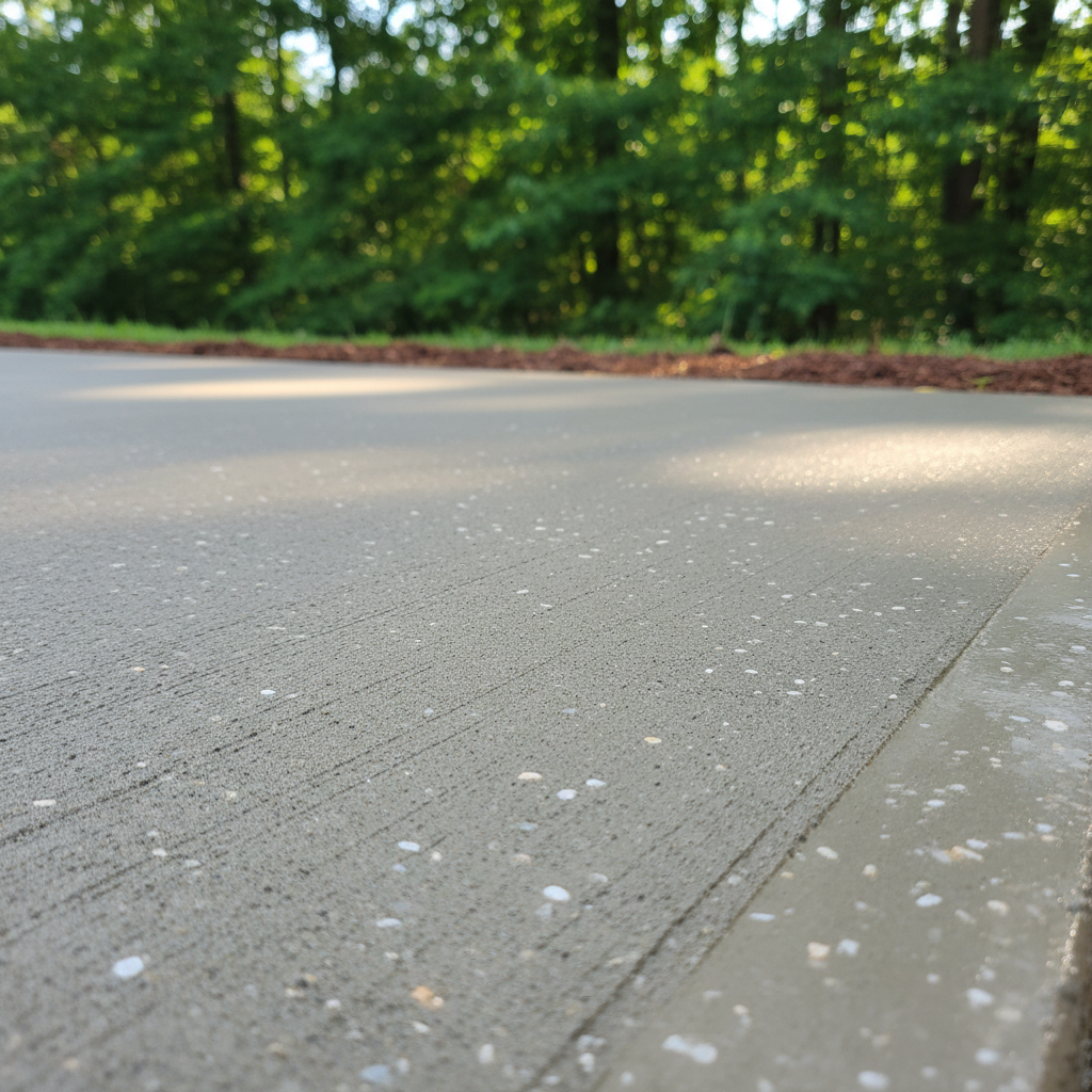 Completed concrete installation work at a residential property in Olive Branch, MS