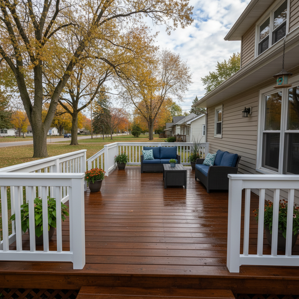 Completed deck painting & staining work at a residential property in St Paul, MN