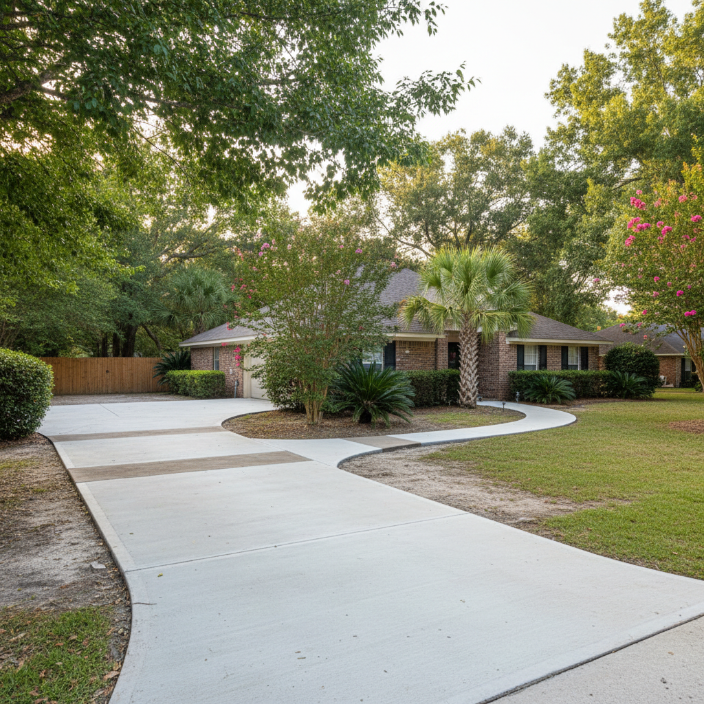 Completed concrete repair work at a residential property in Gulfport, MS