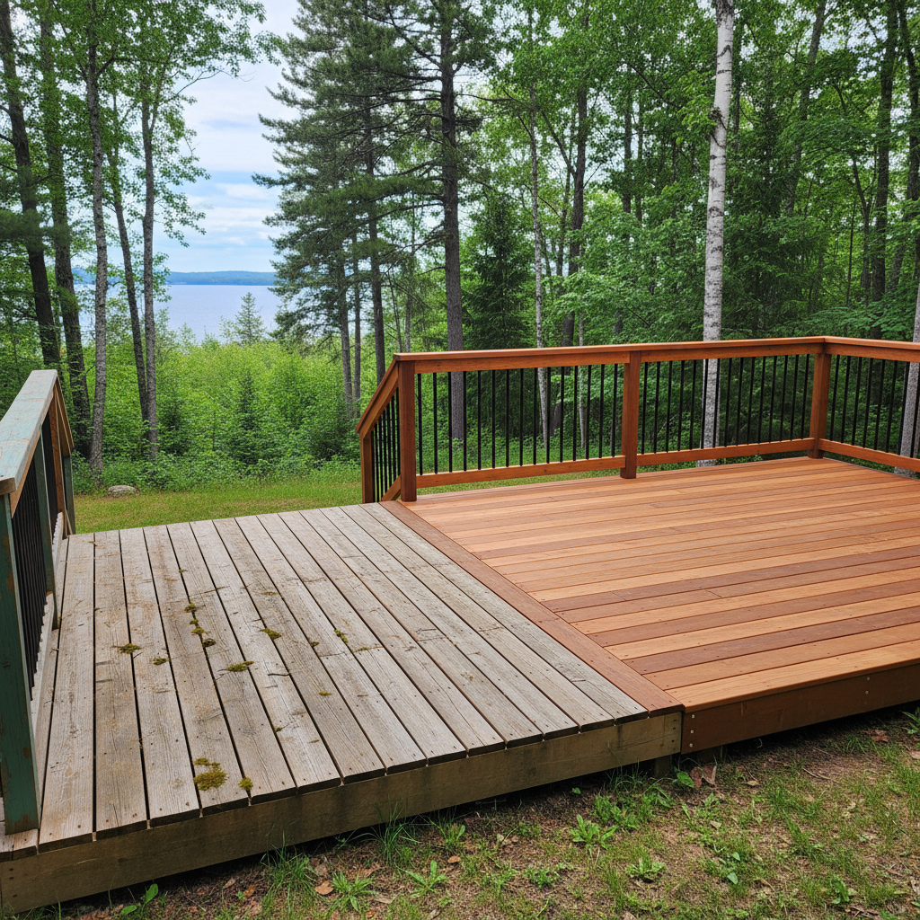 Completed deck repair work at a residential property in Duluth, MN