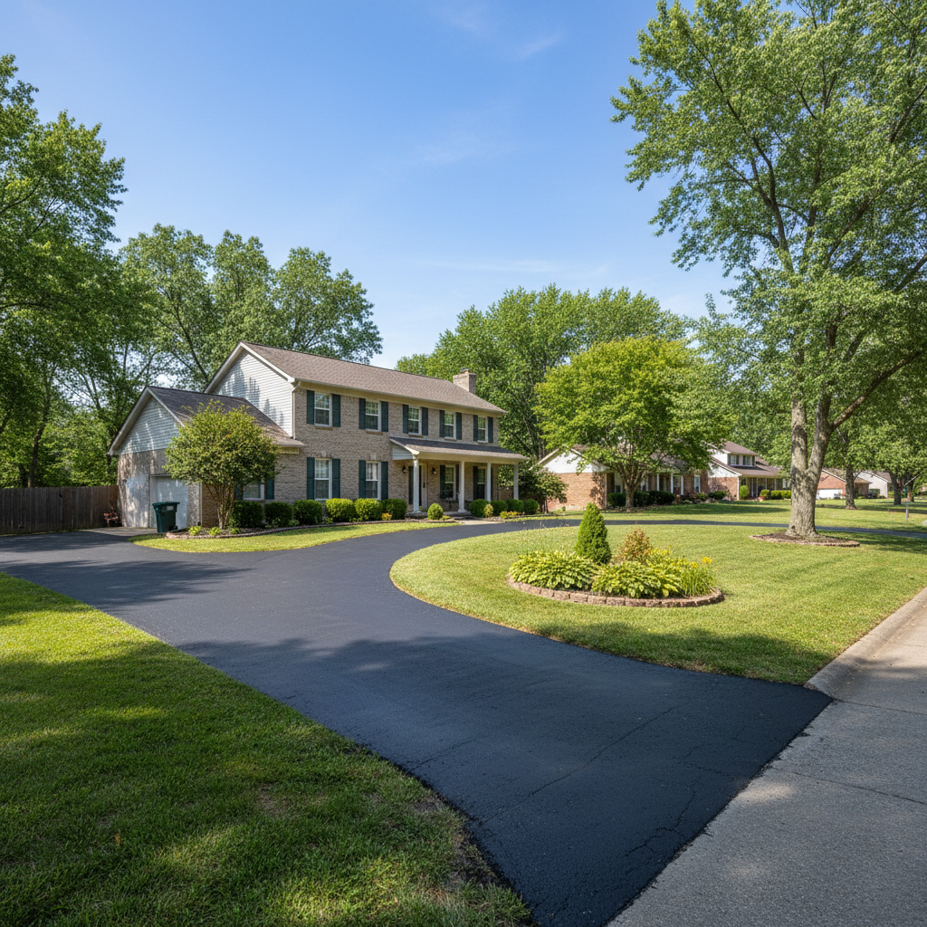 Completed slurry coating work at a residential property in Springfield, MO