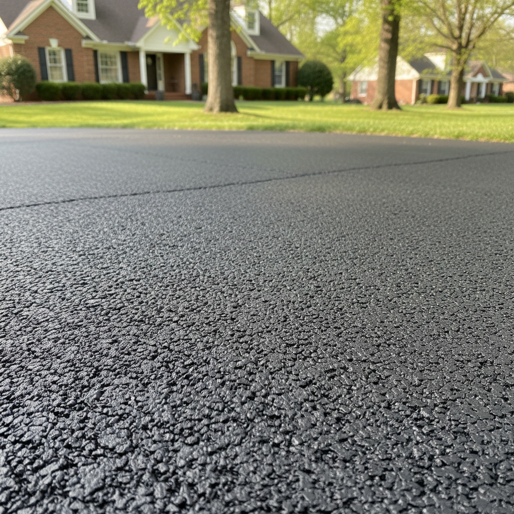 Completed driveway paving work at a residential property in Springfield, MO