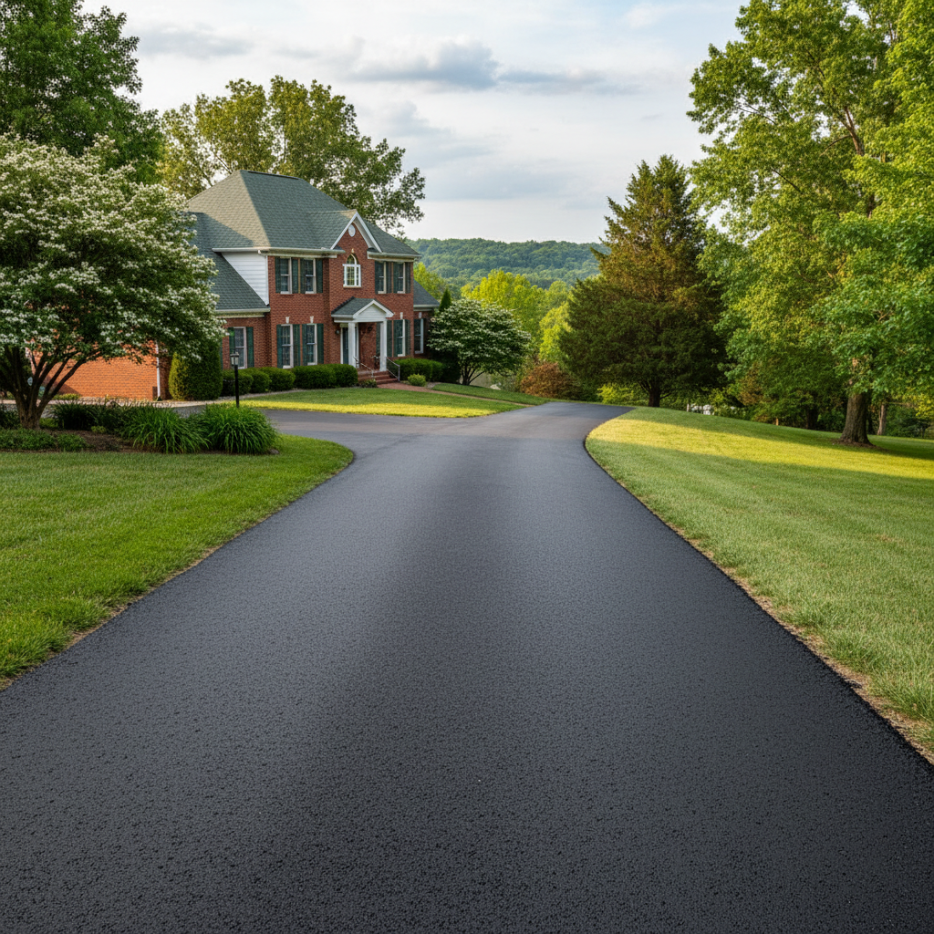 Completed driveway paving work at a residential property in Springfield, MO