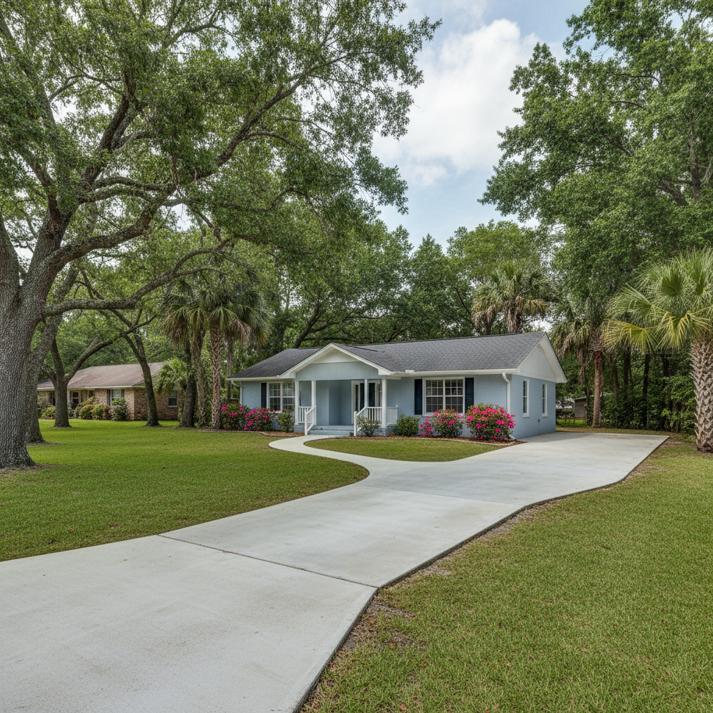 Completed concrete repair work at a residential property in Gulfport, MS