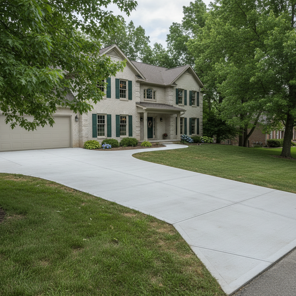Completed concrete repair work at a residential property in Aurora, MO