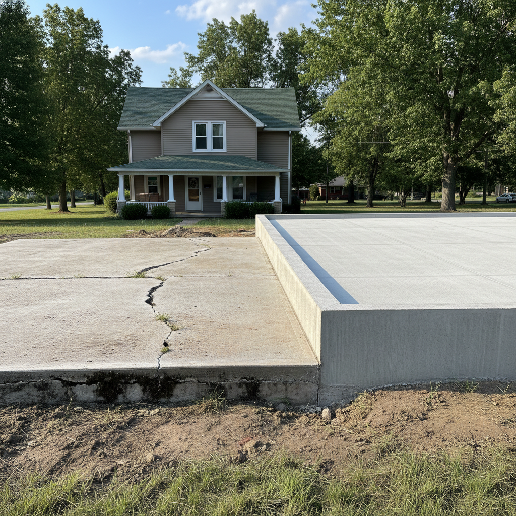 Completed concrete foundations work at a residential property in Spokane, MO