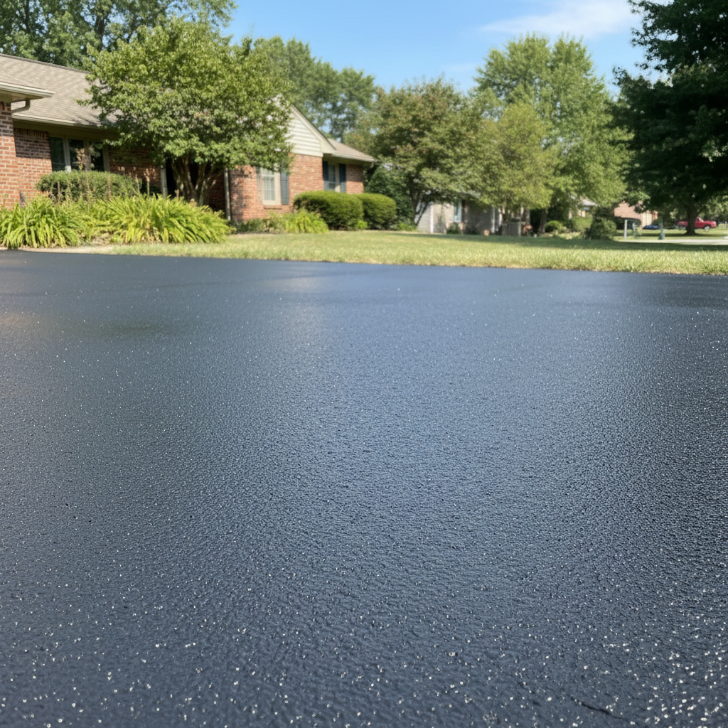 Completed slurry coating work at a residential property in Columbia, MO