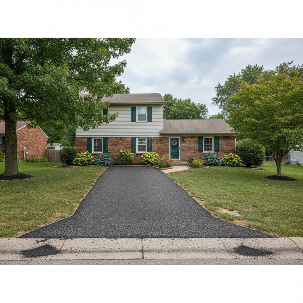 Completed asphalt milling work at a residential property in Columbia, MO