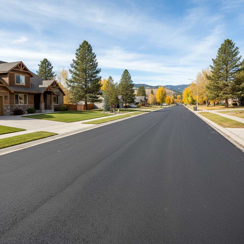 Completed asphalt milling work at a residential property in Missoula, MT