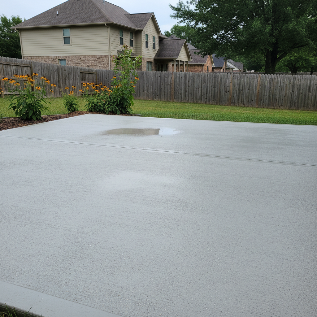 Completed concrete installation work at a residential property in Spokane, MO