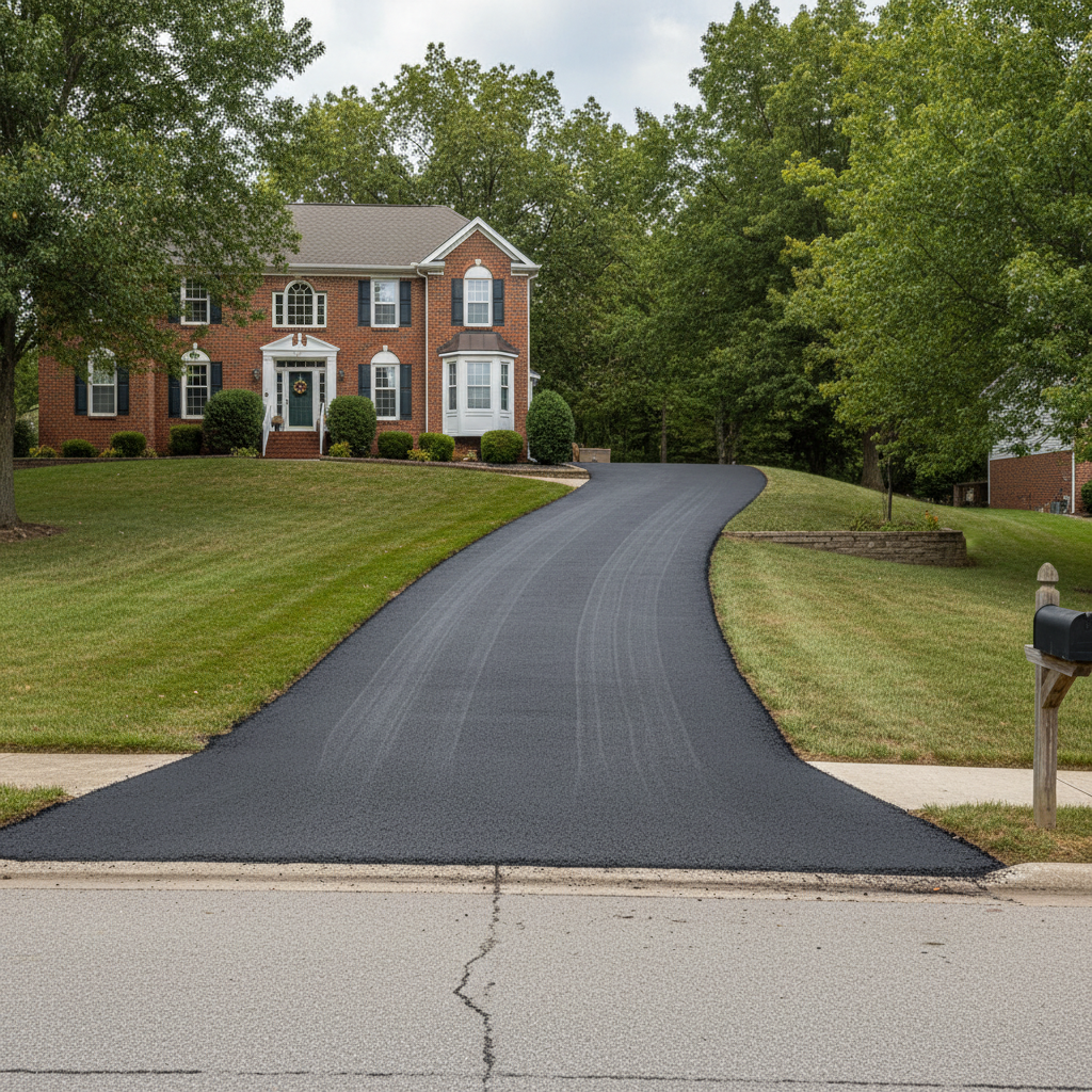 Completed asphalt milling work at a residential property in Springfield, MO