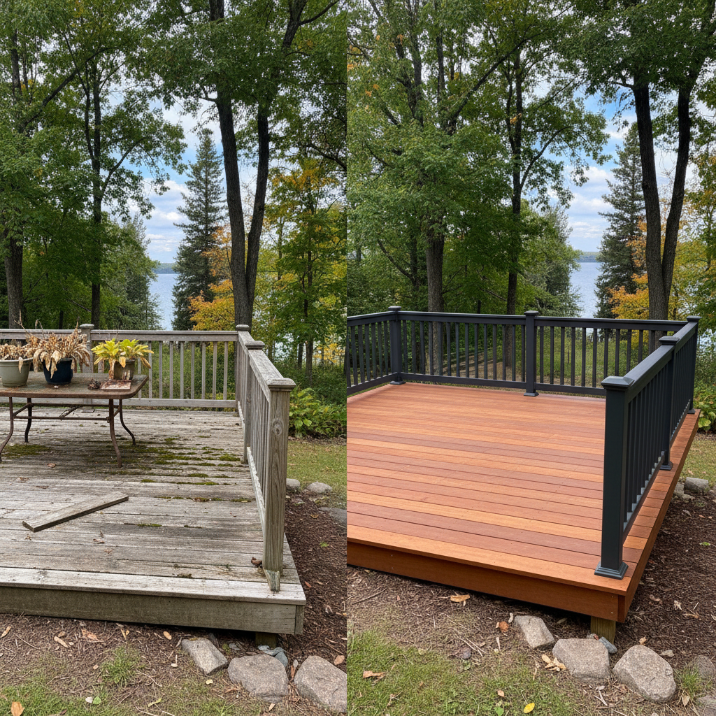 Completed deck repair work at a residential property in Duluth, MN