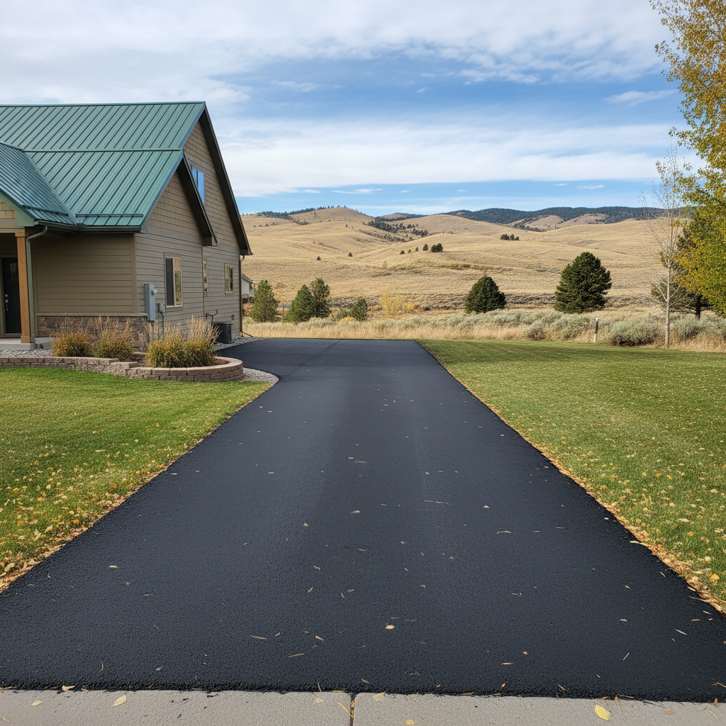 Completed residential asphalt work at a residential property in Billings, MT