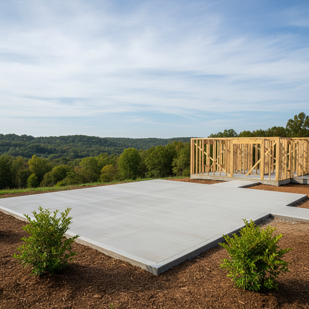 Completed concrete foundations work at a residential property in Spokane, MO
