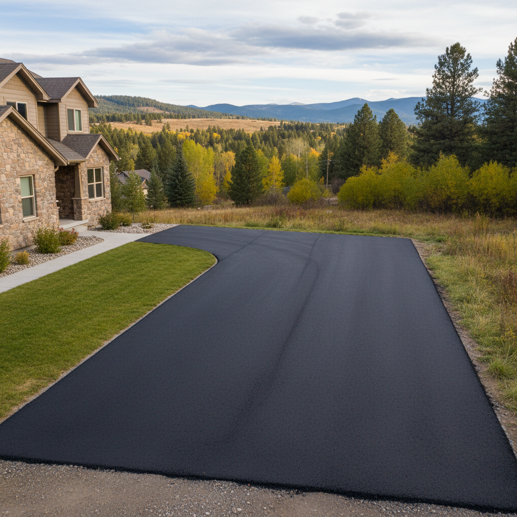Completed asphalt paving work at a residential property in Missoula, MT
