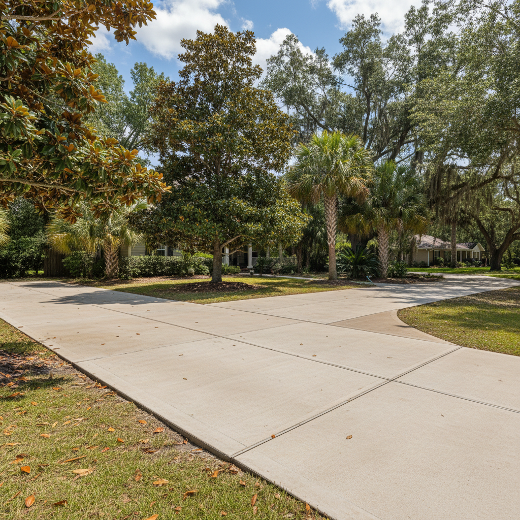 Completed concrete repair work at a residential property in Gulfport, MS