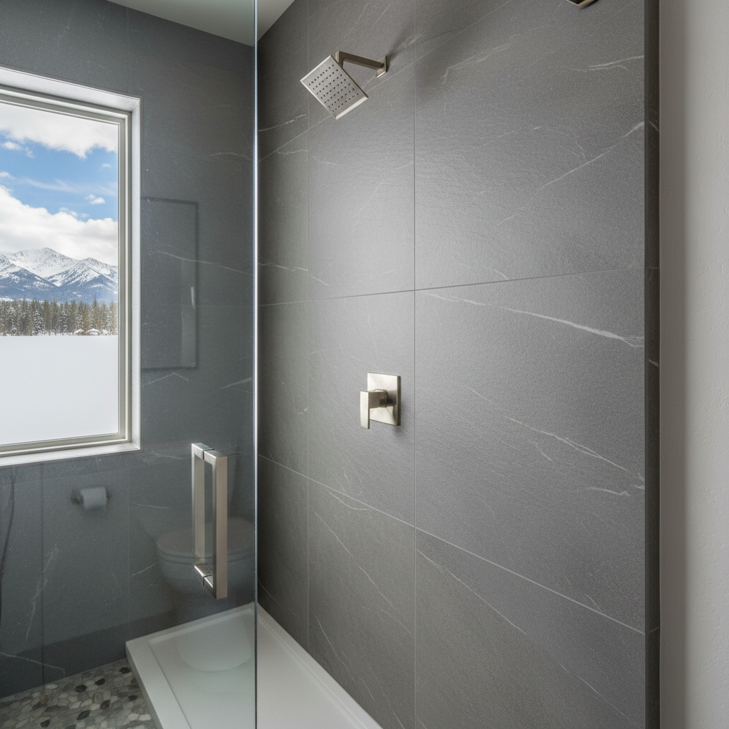 Completed shower replacement work at a residential property in Big Sky, MT