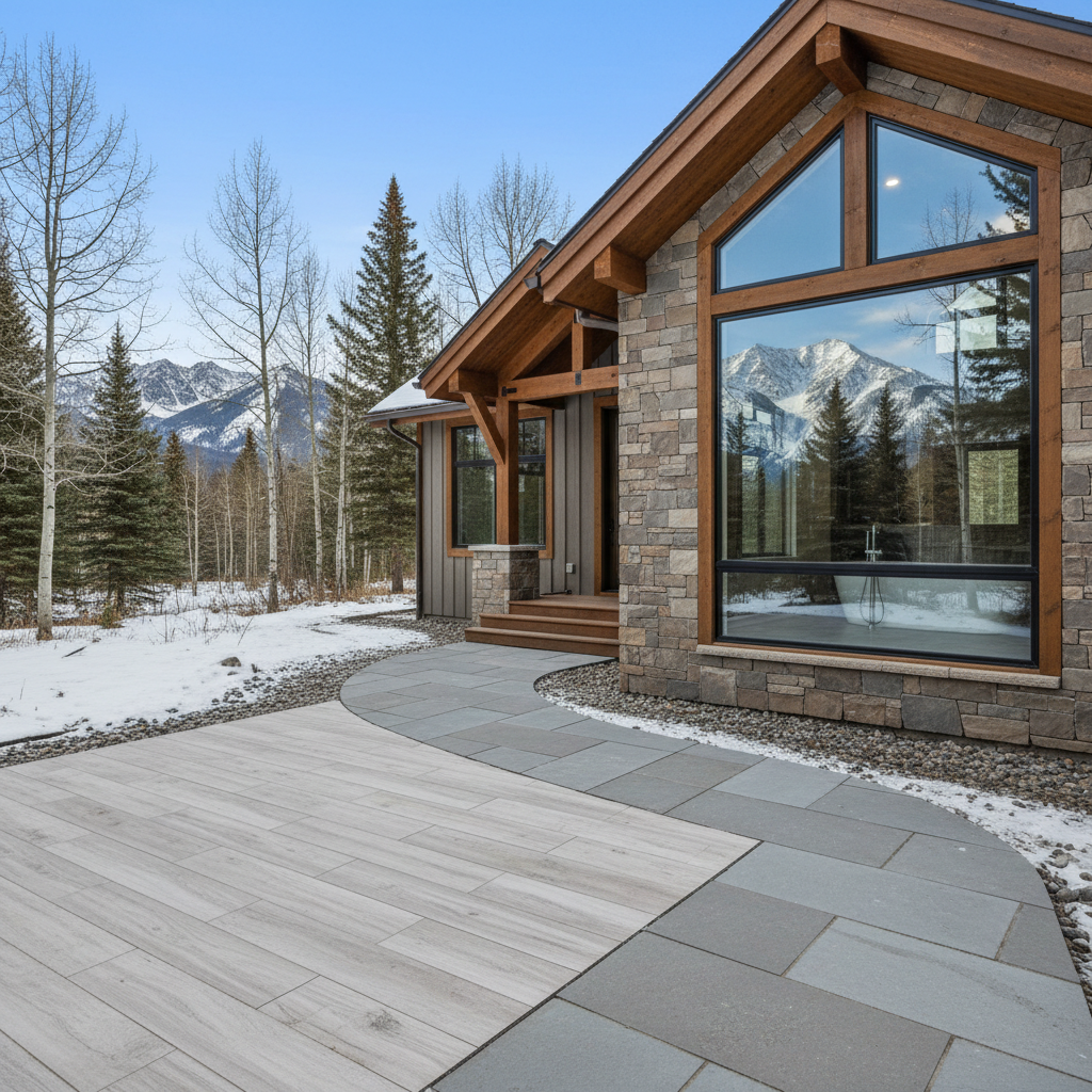Completed tile and flooring installation work at a residential property in Big Sky, MT