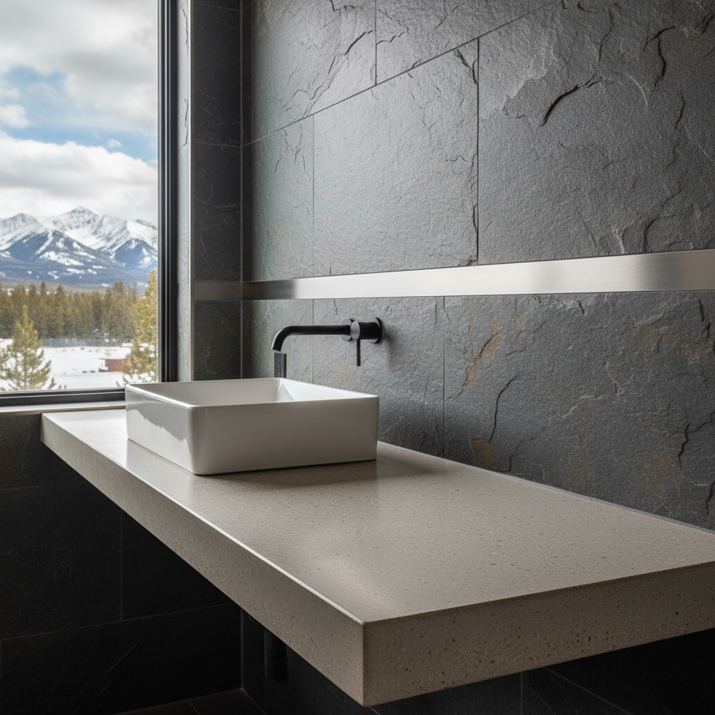 Completed bathroom modernization work at a residential property in Big Sky, MT