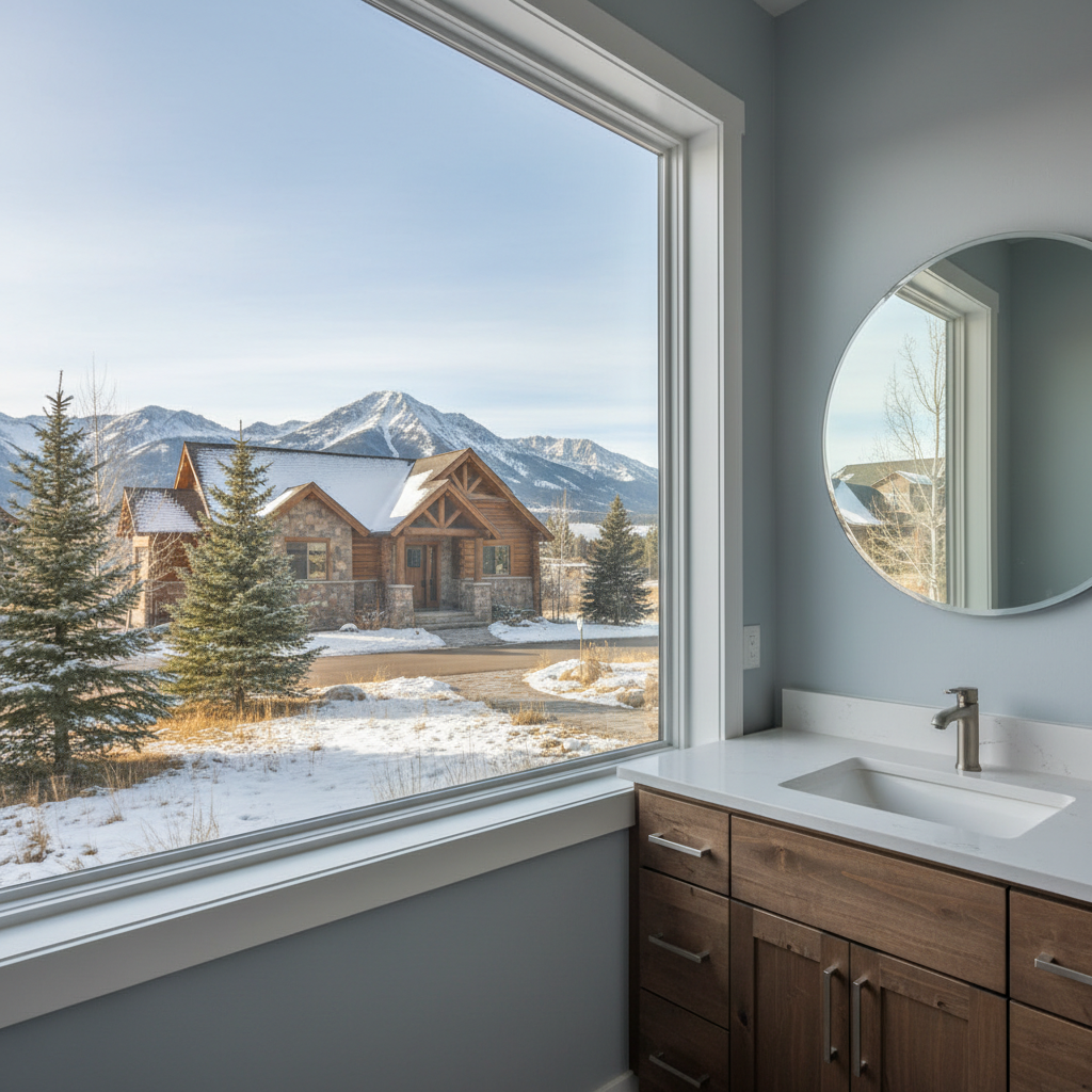 Completed vanity and sink installation work at a residential property in Big Sky, MT