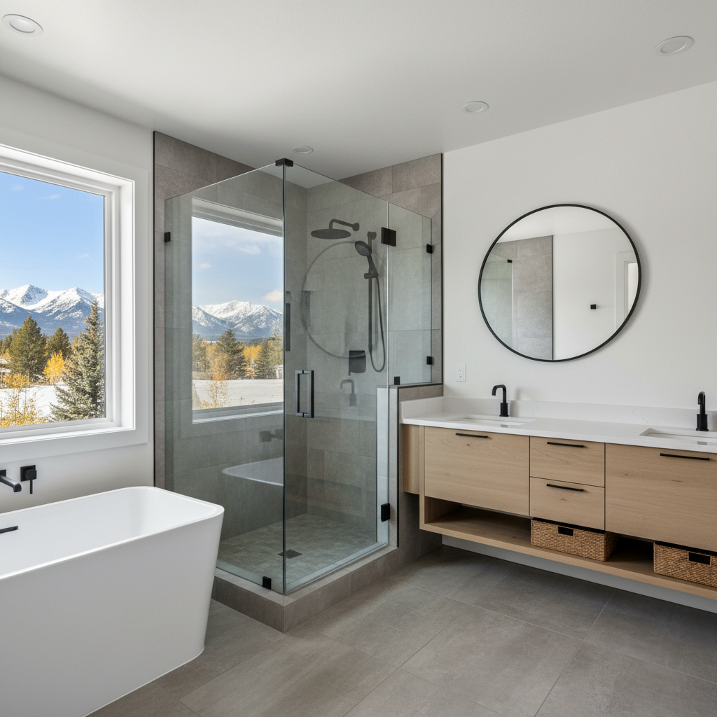 Completed bathroom modernization work at a residential property in Bozeman, MT