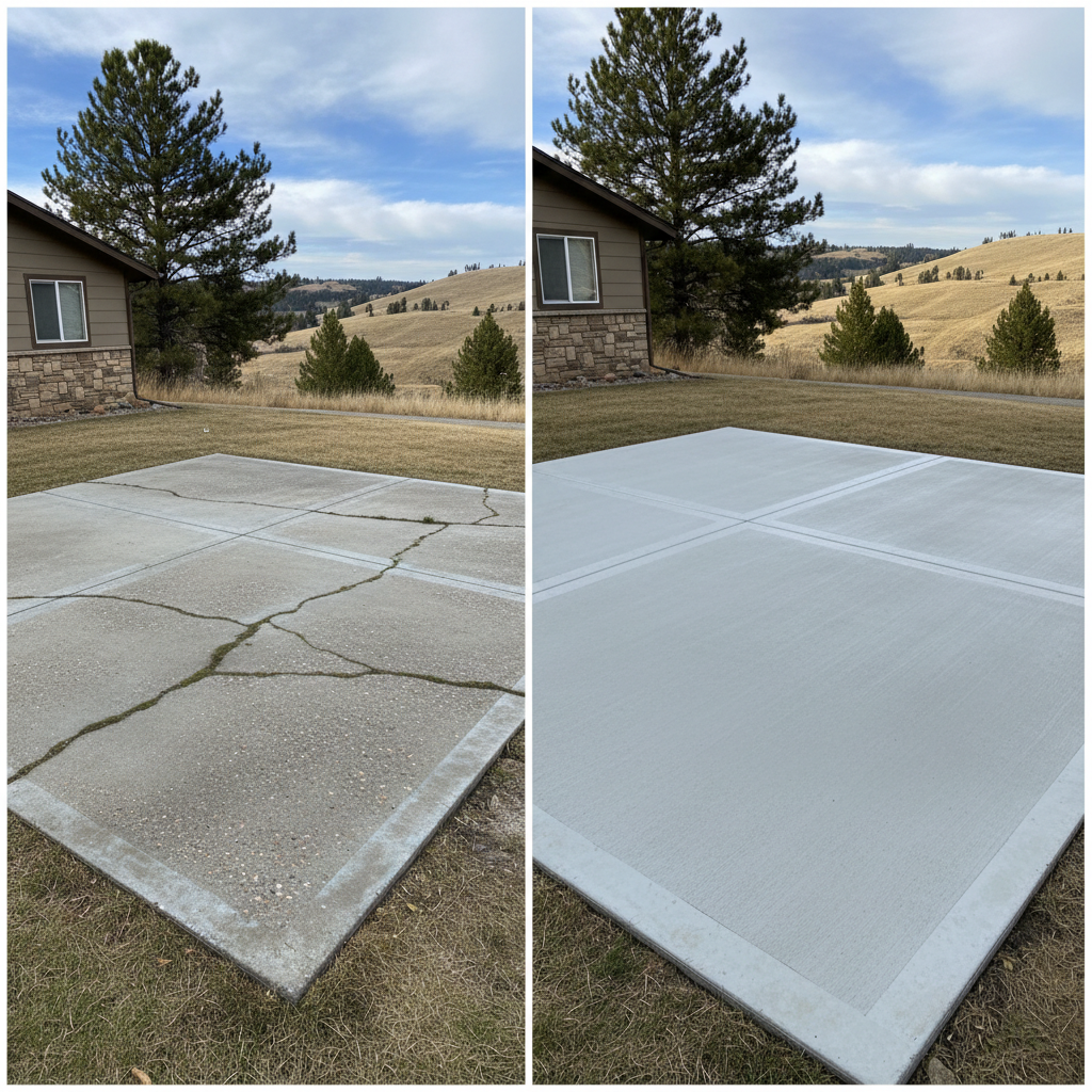 Completed concrete flatwork work at a residential property in Great Falls, MT
