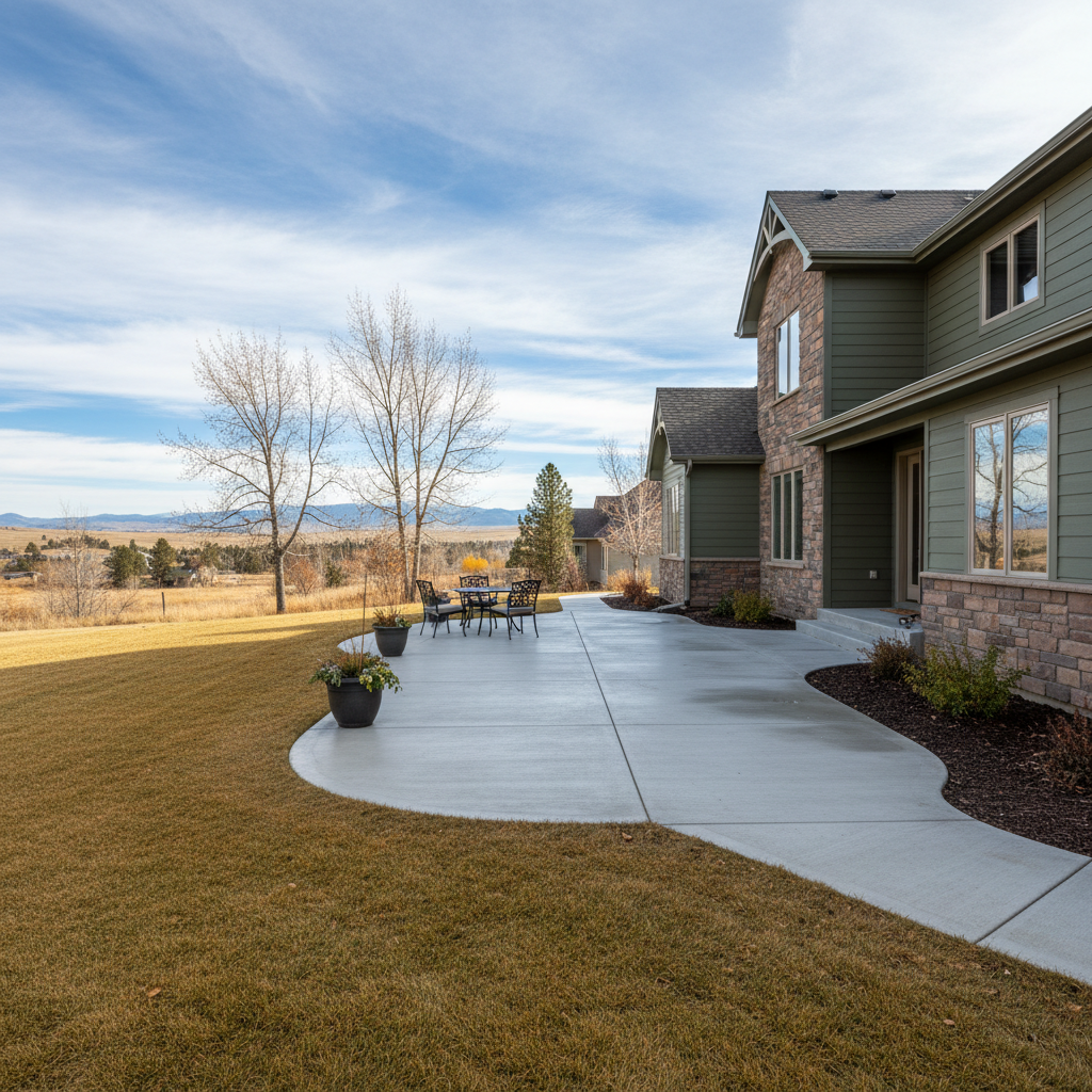 Completed concrete flatwork work at a residential property in Billings, MT