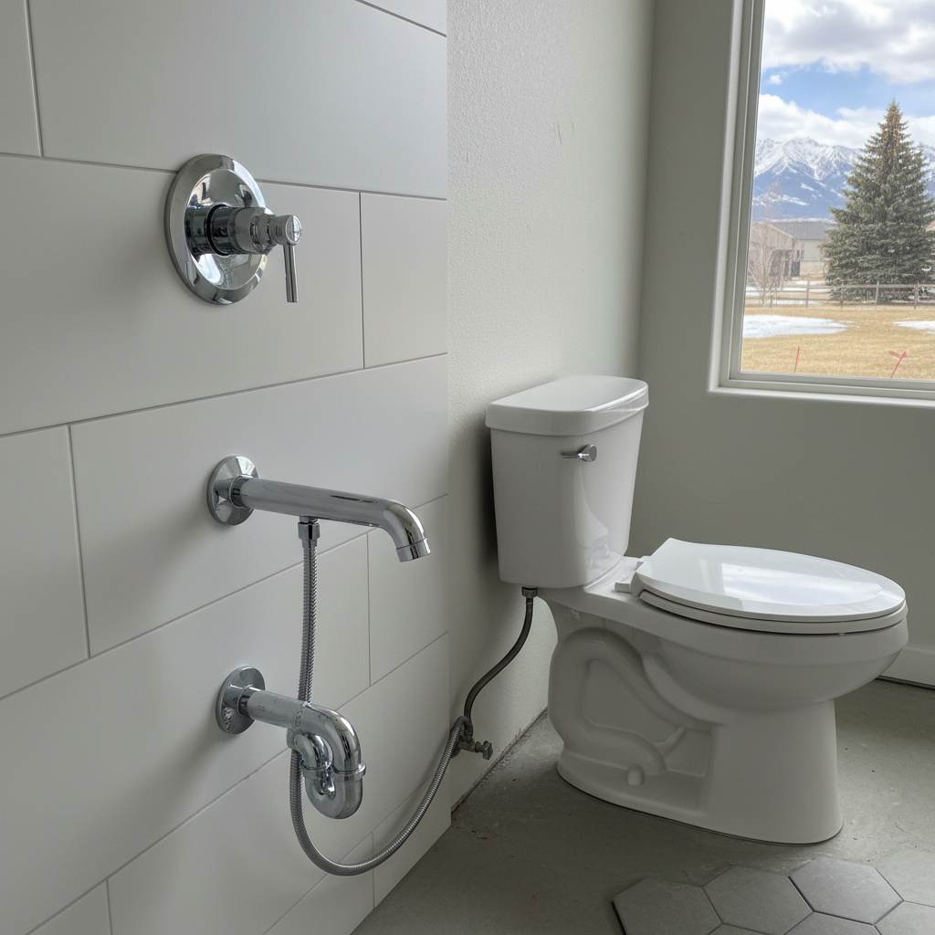 Completed plumbing work work at a residential property in Bozeman, MT