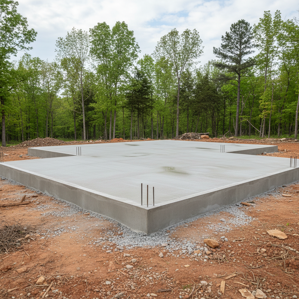 Completed concrete foundations work at a residential property in Spokane, MO