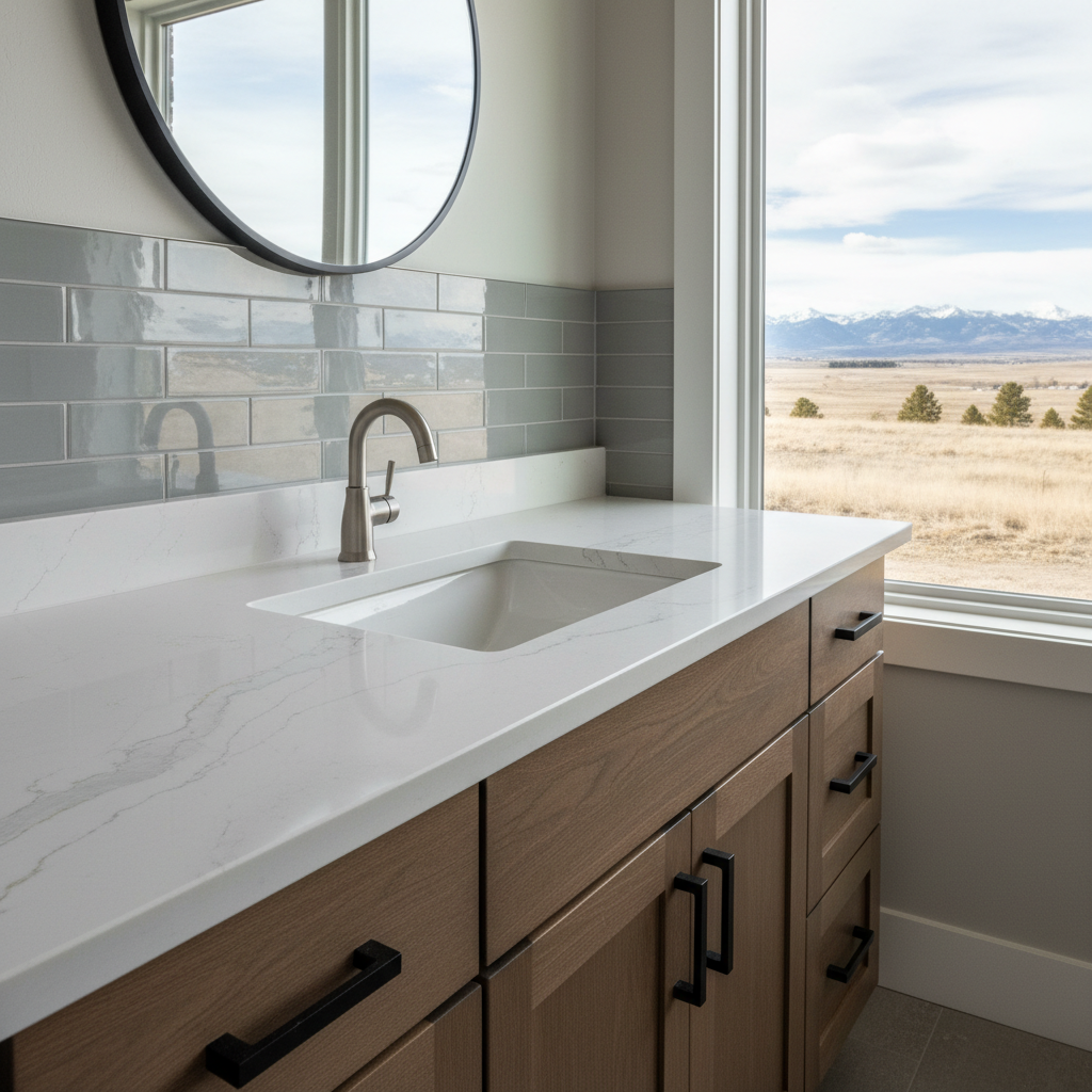 Completed vanity and sink installation work at a residential property in Great Falls, MT