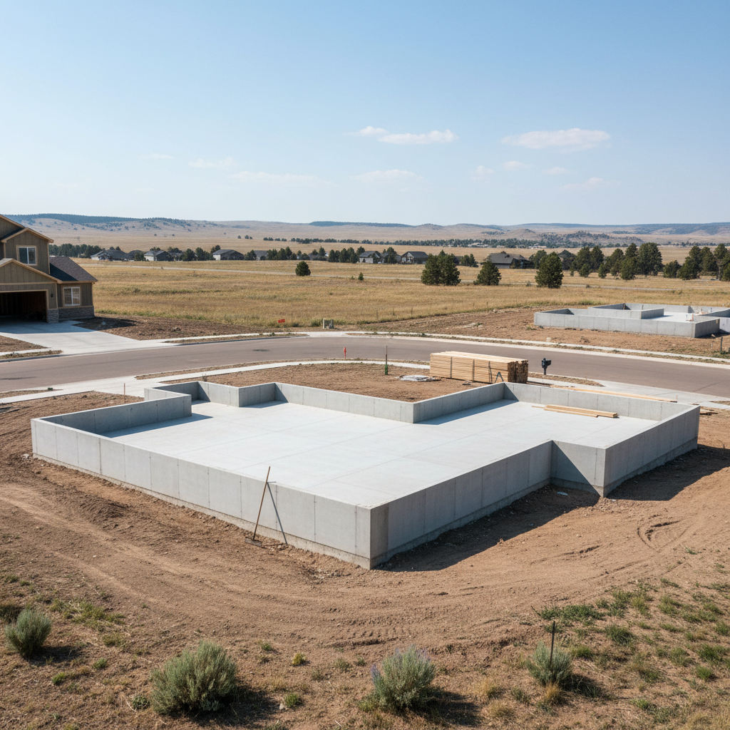 Completed concrete foundations work at a residential property in Billings, MT