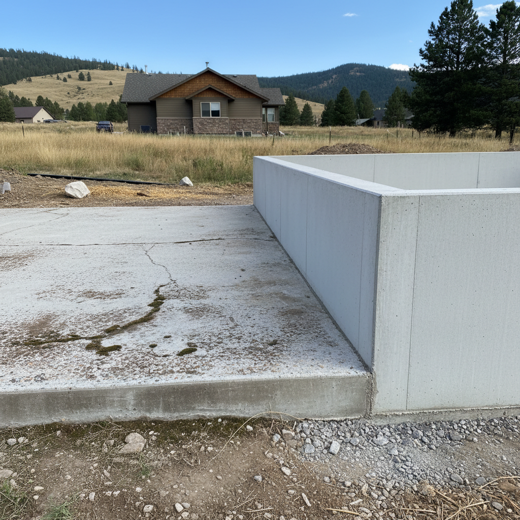 Completed concrete foundations work at a residential property in Missoula, MT