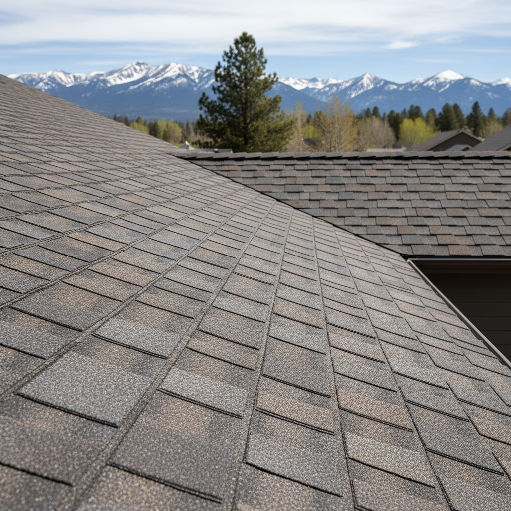 Completed roof installation work at a residential property in Missoula, MT