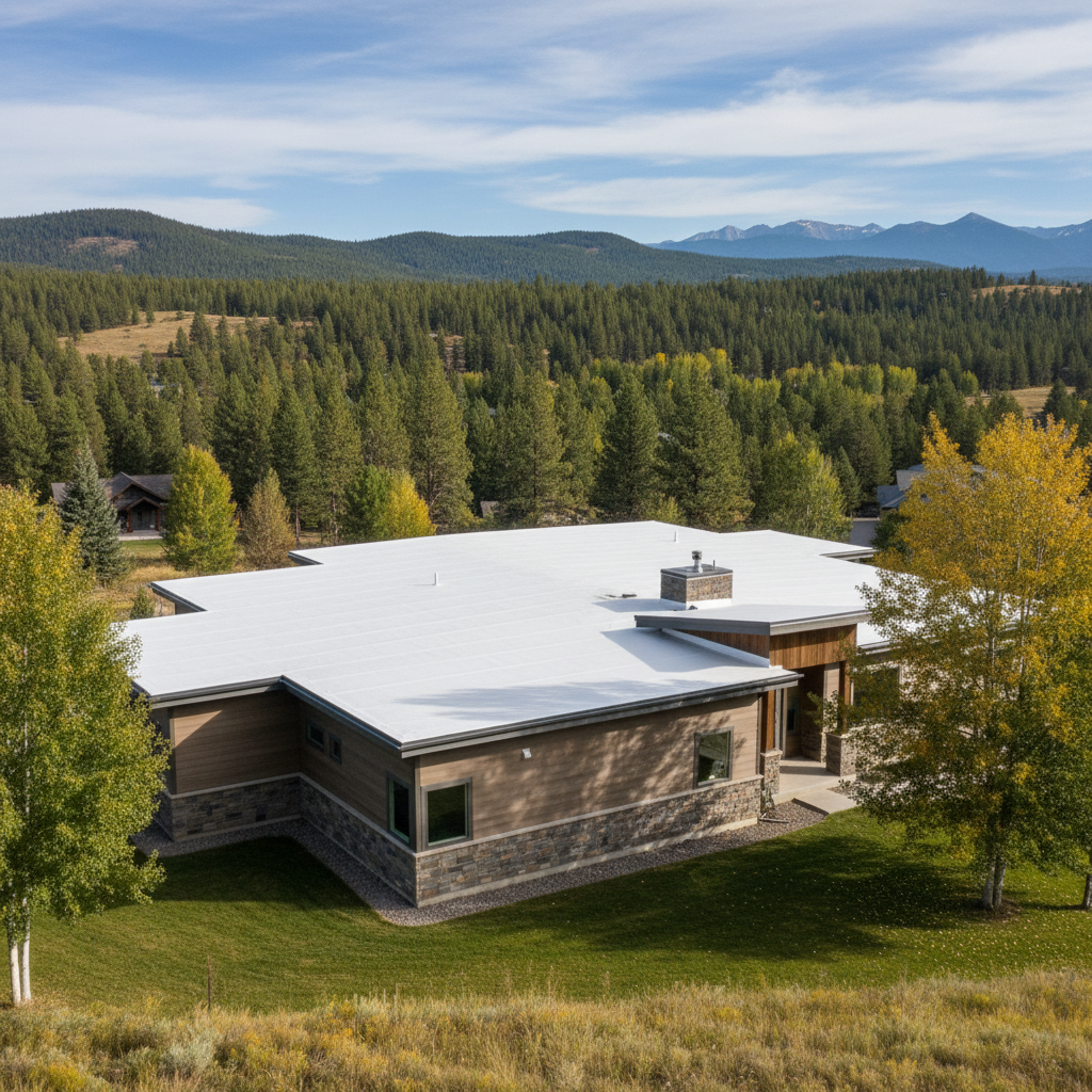 Completed commercial tpo roofing work at a residential property in Missoula, MT